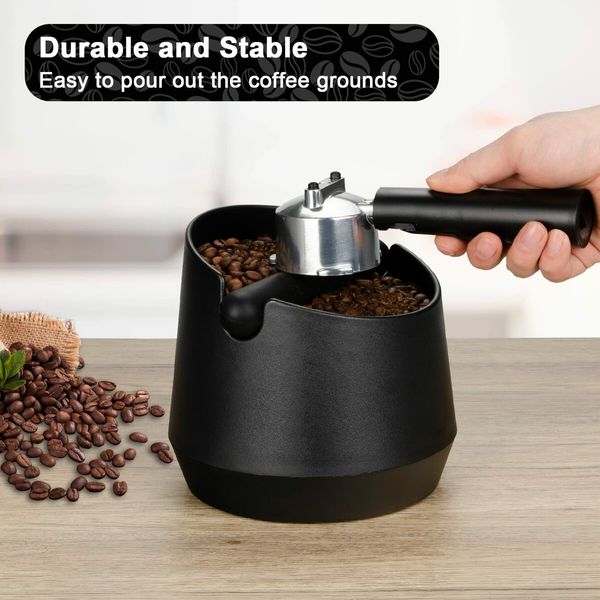 Espresso Knock Box,5.8 Inch Coffee Knock Box Espresso,Shock-absorbent espresso grounds knock box with Removable Knock Bar and Non-Slip Base for easy coffee ground disposal (Round)