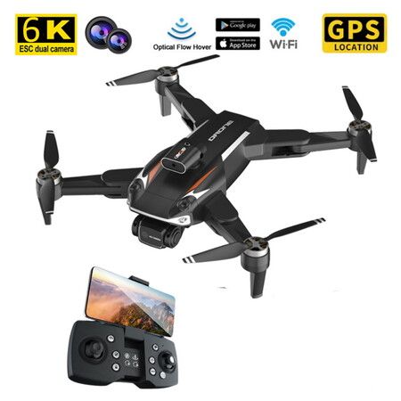 2023  Large Size Drone 50Xzoom 4K Hd Adjustable Dual-Cameras Automatic Return Gps RC Drone Obstacle Avoidance Gift Toy Dual Batteries 30x30x5cm