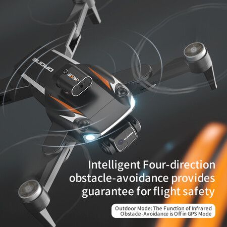 2023  Large Size Drone 50Xzoom 4K Hd Adjustable Dual-Cameras Automatic Return Gps RC Drone Obstacle Avoidance Gift Toy Dual Batteries 30x30x5cm