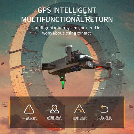 2023  Large Size Drone 50Xzoom 4K Hd Adjustable Dual-Cameras Automatic Return Gps RC Drone Obstacle Avoidance Gift Toy Dual Batteries 30x30x5cm