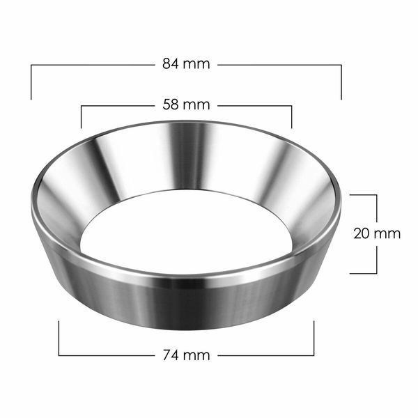 58mm Espresso Dosing Funnel,Stainless Steel Coffee Dosing Ring Compatible with 58mm Portafilter (58mm)