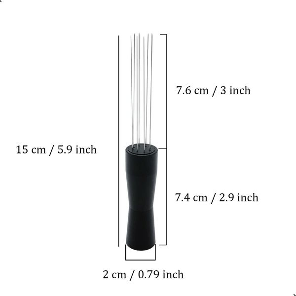 Espresso Coffee Stirrer,Coffee Stirring Tamper WDT Distribution Tool,Needle Type Distributor Hand Stirrer Tool (Black)