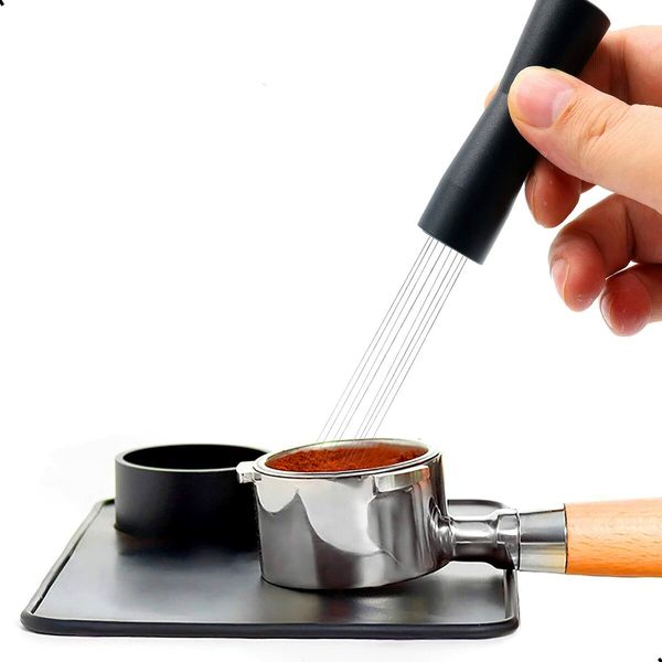 Espresso Coffee Stirrer,Coffee Stirring Tamper WDT Distribution Tool,Needle Type Distributor Hand Stirrer Tool (Black)