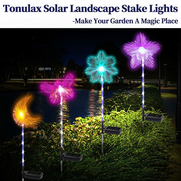 2PC Solar Pathway Lights Outdoor with 7 Color Changing RGB Microfiber Lights, 2 in 1 Glowing Garden Solar Panel with Battery - Brighten Your Backyard