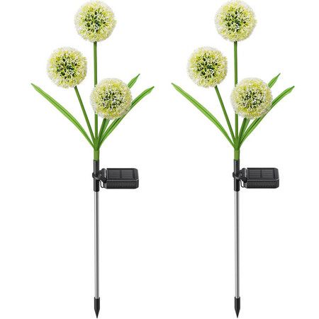 2PC Solar Garden Lights,3-in-1 Colorful Solar ,2 Modes Solar Dandelion Garden Decorative Lights for Pathway, PatioYard Decoration(Dandelion)