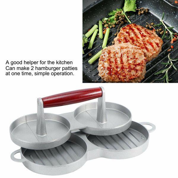 2 In 1 Round Shape Hamburger Presses High Quality Aluminum Alloy Meat Beef Grill Burger Mold Rice Ball Meatloaf Kitchen Tool