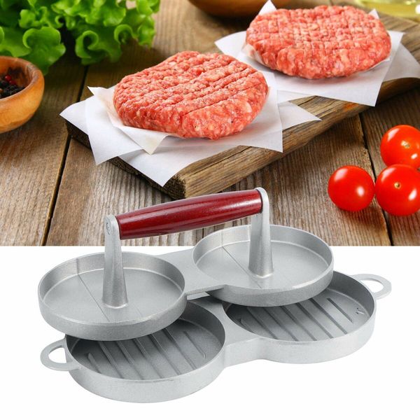 2 In 1 Round Shape Hamburger Presses High Quality Aluminum Alloy Meat Beef Grill Burger Mold Rice Ball Meatloaf Kitchen Tool