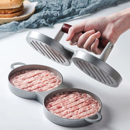 2 In 1 Round Shape Hamburger Presses High Quality Aluminum Alloy Meat Beef Grill Burger Mold Rice Ball Meatloaf Kitchen Tool