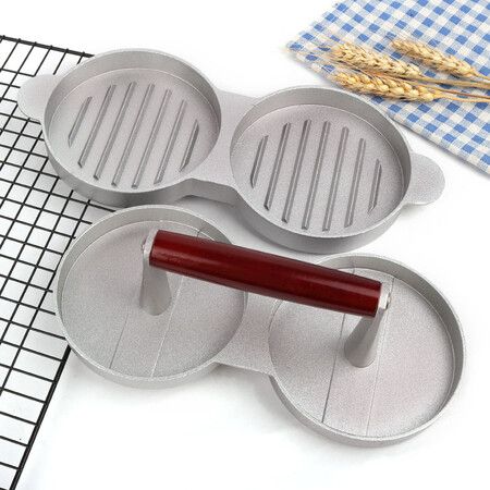 2 In 1 Round Shape Hamburger Presses High Quality Aluminum Alloy Meat Beef Grill Burger Mold Rice Ball Meatloaf Kitchen Tool