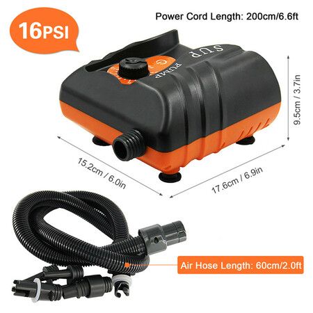 Electric SUP Air Pump Portable 16PSI High Pressure Inflator Air Compressor 12V For Outdoor Paddle Surfing Board Airbed Mattress