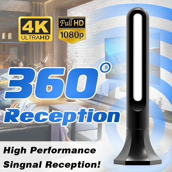 TV Antenna,Digital TV Antenna Indoor for Smart TV,360 Degree Reception & 2023 Amplifier Signal Booster HDTV Antenna,Long Range Reception,Support 4K 1080p Fire tv Stick and All TVs,18ft Coax Cable