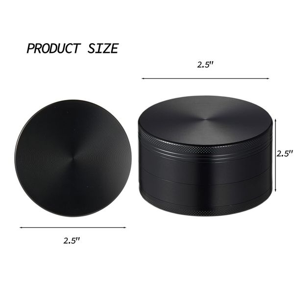 2.5 Inch Spice Grinder with Magnetic Cover,Herb Grinder,Black