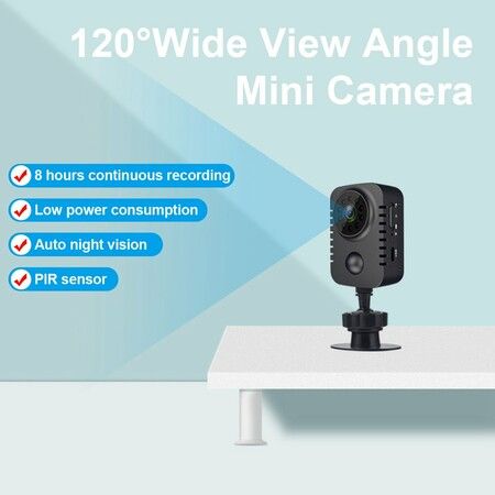 HD Mini PIR Camera 1080P Security Pocket Cameras Motion Activated Small Nanny Cam for Car Standby PIR Webcam