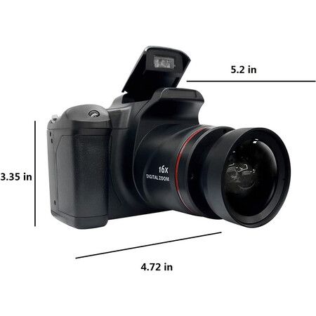 Digital Camera for Photography with 2.4 Inch LCD Screen, 16X 720P Digital Zoom, Mini Vlog Camera with 9.5mm Wide Angle Lens, Cool Stuff for Travel Women Gifts