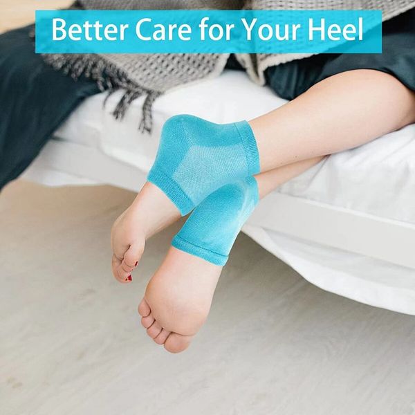 Heel Moisturizing Socks Open Toe Socks Women Dry Hard Cracked Feet 3 Pairs Blue