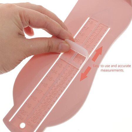 Baby Foot Measurer Kids Shoes Size Length Measuring Ruler, Foot Gauge Ruler Tools for Toddler Children (Plain Pink)