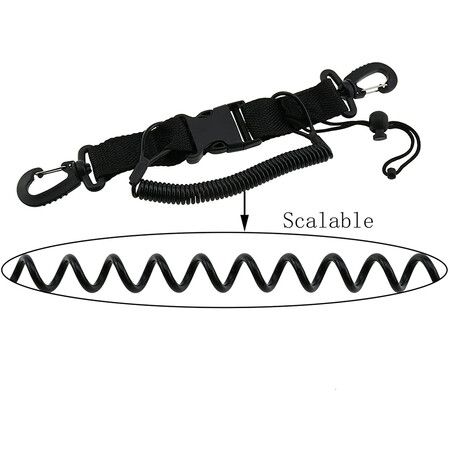 Scuba Diving Camera Anti-Lost Lanyard Strap Loss Coil Rope Proof Spring with Clips