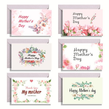 Happy Mothers Day Cards Bulk,12 Set Floral Mother's Day Greeting Card Note Cards with Envelopes