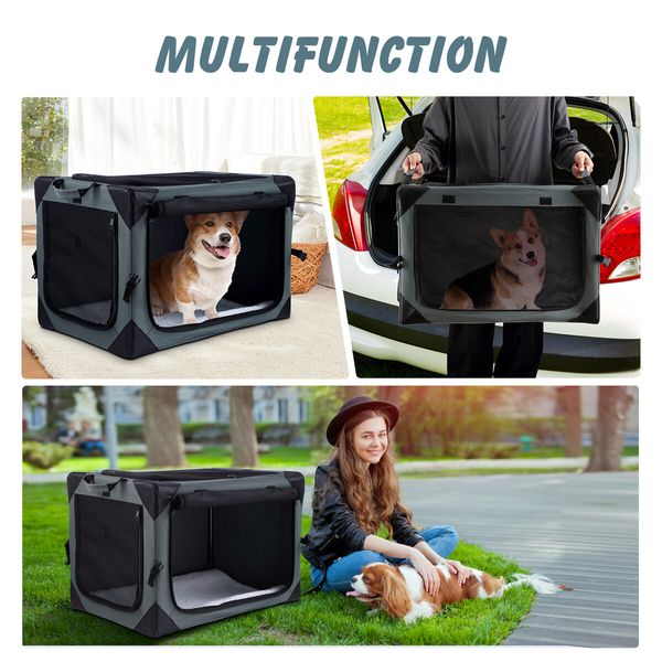 Dog Pet Cat Crate Cage Bird Rabbit Hutch Carrier Puppy Parrot Bunny Indoor Travel Car Outdoor Soft Foldable Medium