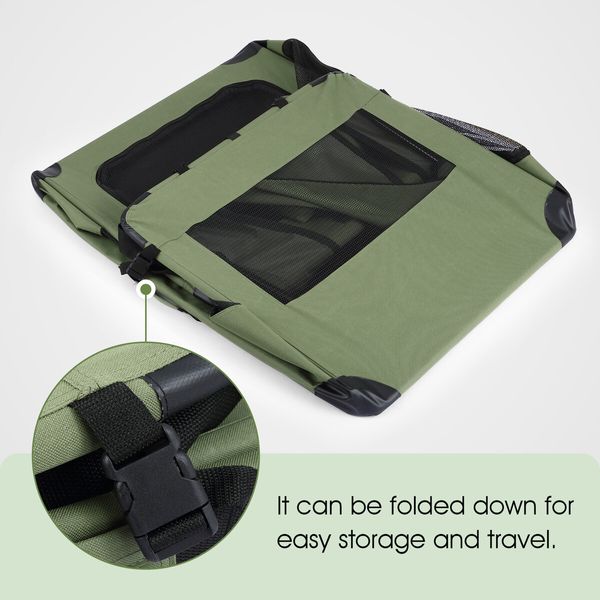 Soft Dog Crate Kennel Pet Cage Cat Travel Carry Bag Extra Large Puppy Carrier Foldable Portable Green 3XL