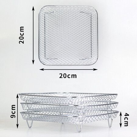 Air Fryer Rack for Ninja Foodi, 3 LayerS Dehydrator Racks Stainless Steel Grilling Rack