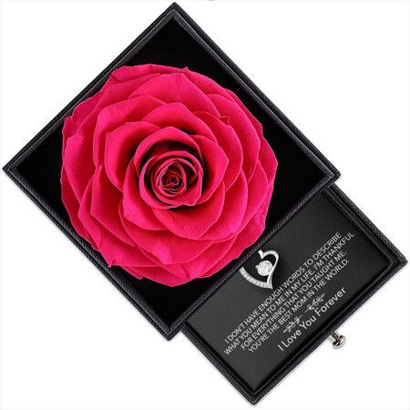 Mothers Day Gift Ideas New Hollow Zirconia Love Necklace Female Necklace Card Gift Box