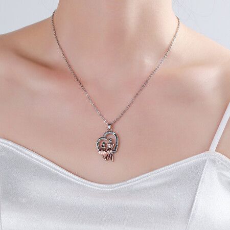 Mothers Day Gift Ideas Pendant Copper Zirconia Necklace Birthday Gifts for Mom Women From Daughter