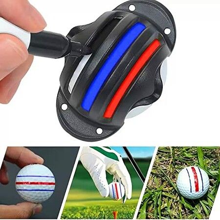 Precision Golf Ball Marker, Upgrade Golf Accessories, 4 Golf Ball Marking Stencils and 4 Colors Golf Ball Markers, Golf Ball Line Marker Tool, Golf Ball Alignment and Identification Tool (8 Pack)