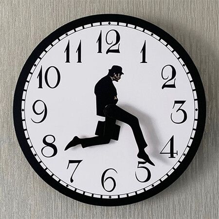 Ministry Of Silly Walk Wall Clock Comedian Home Decor Novelty Wall Watch Funny Walking Silent Mute Clock