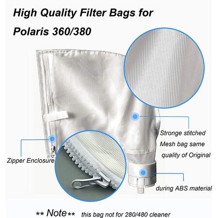 Zippered Bag Replacement Fits for Polaris 360, 380 Pool Cleaner 2Pack