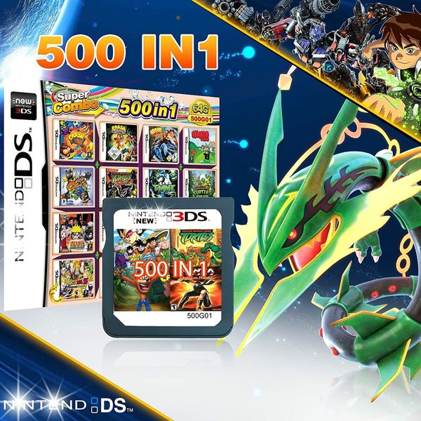 500 in 1 Game Card,Super Combo Game Cartridge for Most DS / 2DS / 3DS Console of Game Consoles