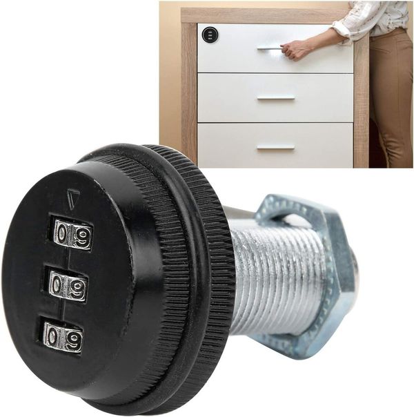 Password Lock, Combination Lock for Drawers RV Cabinet (Black)