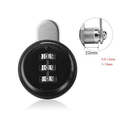 Password Lock, Combination Lock for Drawers RV Cabinet (Black)