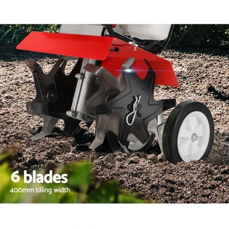 Giantz 88CC Tiller Garden Cultivator Rototiller 4 Blades Soil Plower Rotary Hoe