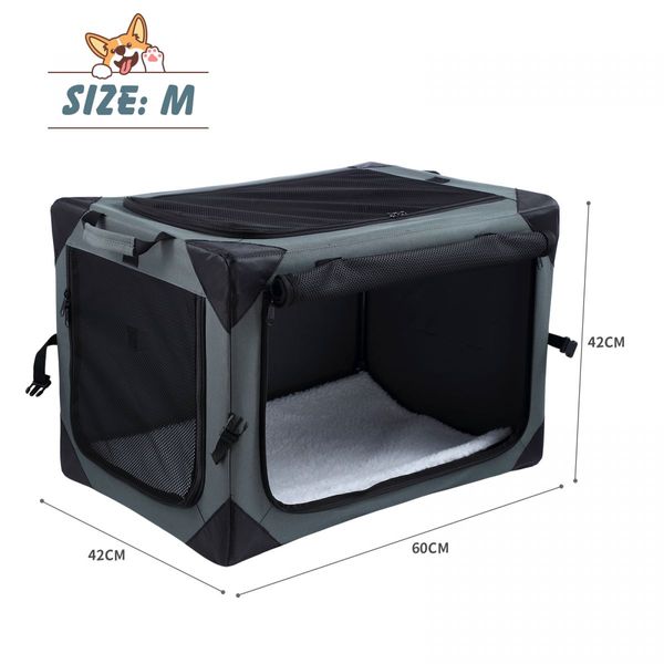 Dog Pet Cat Crate Cage Bird Rabbit Hutch Carrier Puppy Parrot Bunny Indoor Travel Car Outdoor Soft Foldable Medium