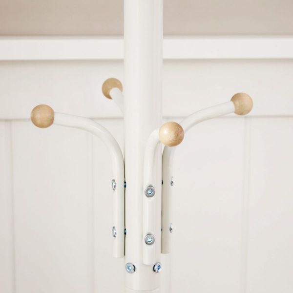 SONGMICS Metal Coat Rack Creamy White