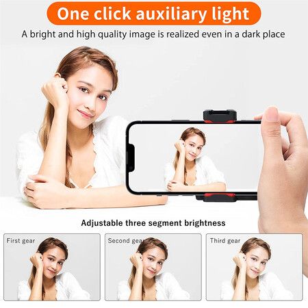 Telefon Griff Handheld Selfie Booster Grip mit  Fullen Licht Bluetooth Fernausloser Grip fur Smartphone Mobile