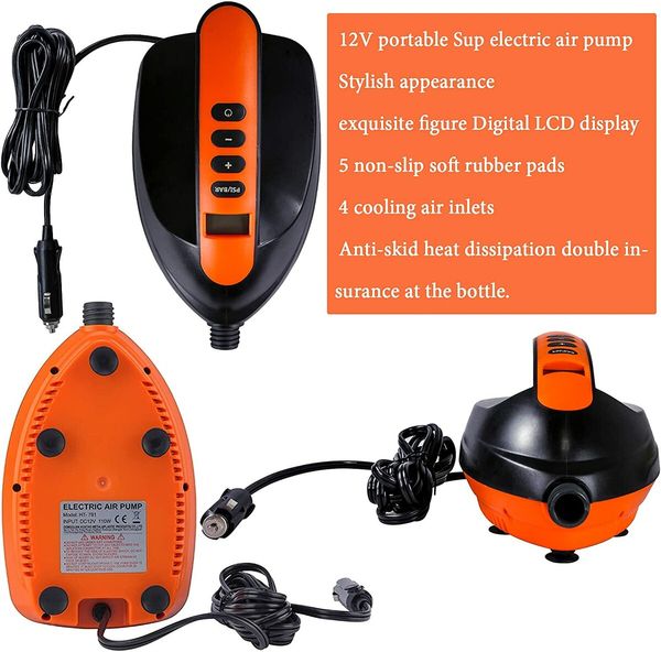 Portable SUP Air Pump, Digital Smart Inflate and Deflate Dual Use High Pressure Electric SUP Inflator, Electric SUP Pump for Stand Up Paddle Board Inflatable Tent