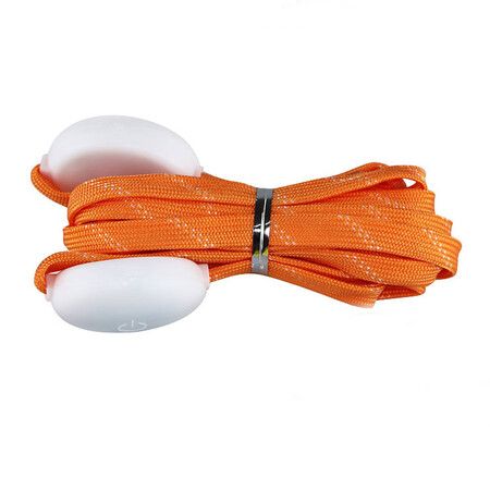 1 Pair LED Luminous Shoelaces Various Colours Glowing Sport Shoe Laces Flash Light Flat Sneakers Canvas Shoe Strings Party Decor Color Orange