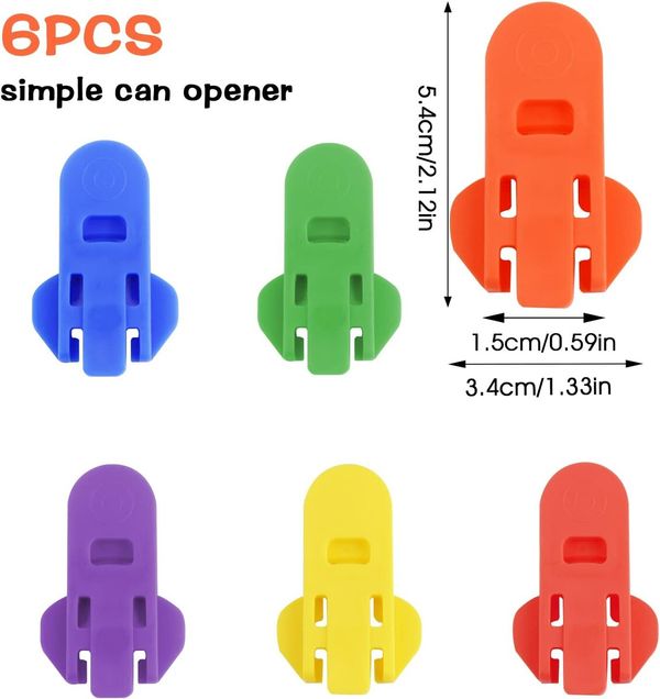 6 Pieces Manual Easy Can Opener, Soda Beer Can Opener Beverage Can Top Ring Opener Tool