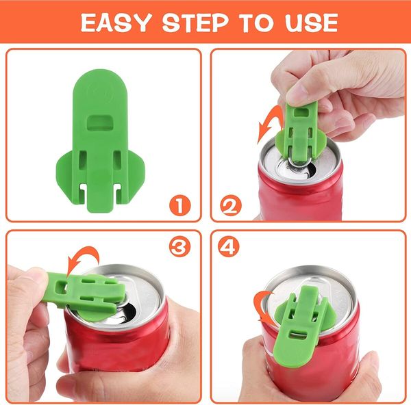 6 Pieces Manual Easy Can Opener, Soda Beer Can Opener Beverage Can Top Ring Opener Tool