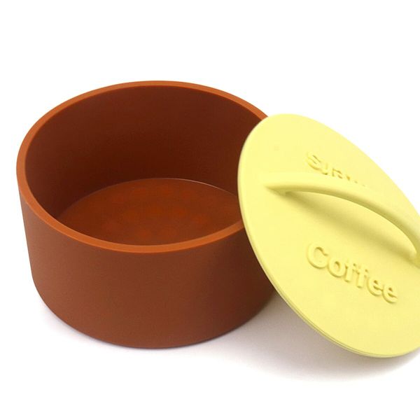 Silicone Coffee Filter Paper Holder Kitchen Storage Organizer with Lid-Brown