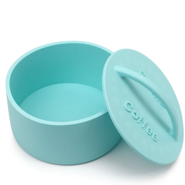 Silicone Coffee Filter Paper Holder Kitchen Storage Organizer with Lid-Green