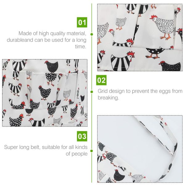 Eggs 3 pockets Collecting Gathering Holding Apron for Chicken Hense Duck Goose Eggs Housewife Farmhouse Kitchen Home Workwear S