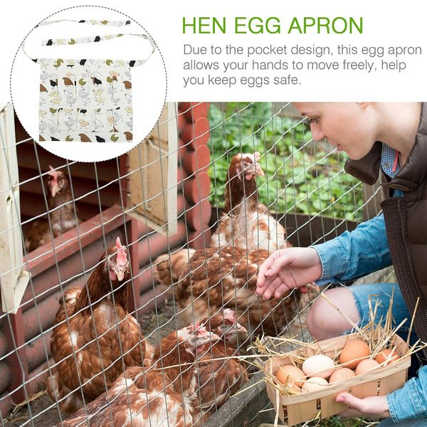 Eggs 3 pockets Collecting Gathering Holding Apron for Chicken Hense Duck Goose Eggs Housewife Farmhouse Kitchen Home Workwear S