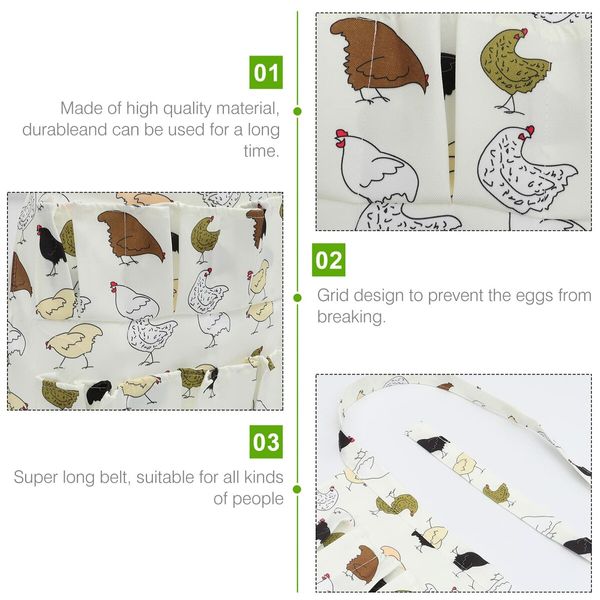 Eggs 3 pockets Collecting Gathering Holding Apron for Chicken Hense Duck Goose Eggs Housewife Farmhouse Kitchen Home Workwear S