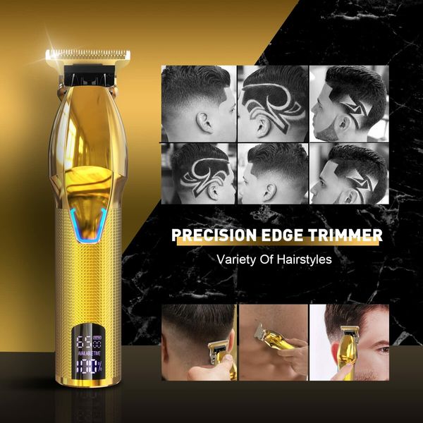 Professional Hair Clippers Trimmer Barber Clipper Set Cordless Hair Cutting Grooming Haircut Kit for Men-Gold