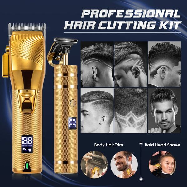 Hair Clippers for Men Professional Hair Trimmer Set Clippers Beard Hair Cutting Rechargeable T Outliner Shaver