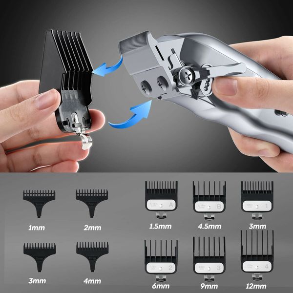 Hair Clippers for Men Hair Beard Trimmer Grooming Barber Clippers Haircut Shaving Kit Electric Razor Shaver-Silver