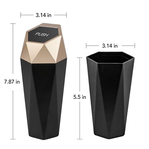 Car Trash Can with Lid, Leakproof Vehicle Trash Bin, 1PCS